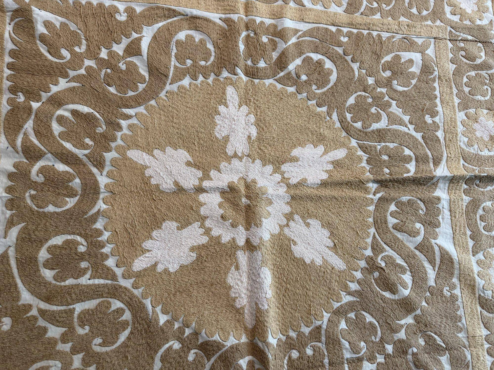 Vintage hand-embroidered tablecloth 129x138 cm