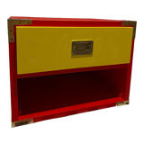 Bedside table / night design yellow red