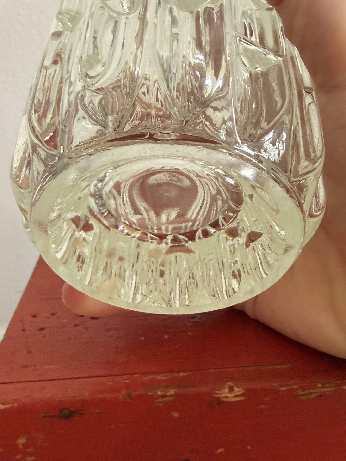 "Labyrinth" vase in pressed glass – František Vízner for Sklo Union