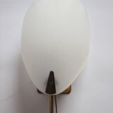 1950S leaf shaped brass and acrylic wall sconces