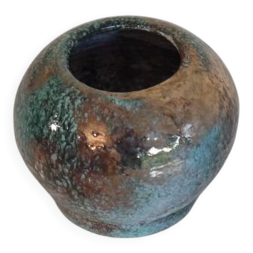 Vase boule en ceramique 1960