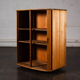 Grocery cabinet with curtain