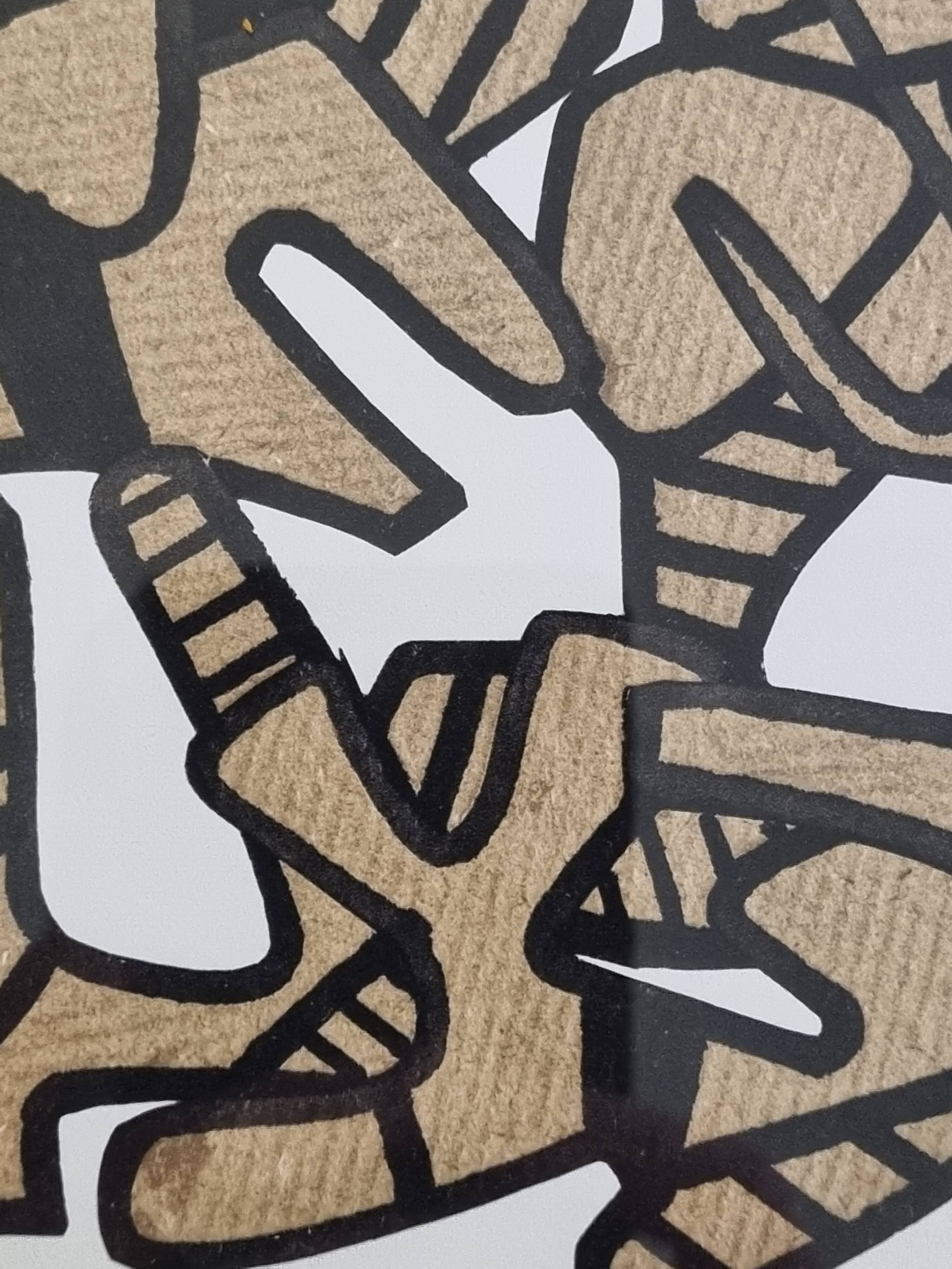 Screenprint after Jean Dubuffet framed under glass 25 cm by 30 cm