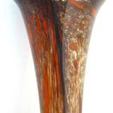 Art blown glass vase with inclusions of many colors