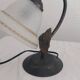 Pair of lamps in iron and satin glass – Florentine style / Art Nouveau