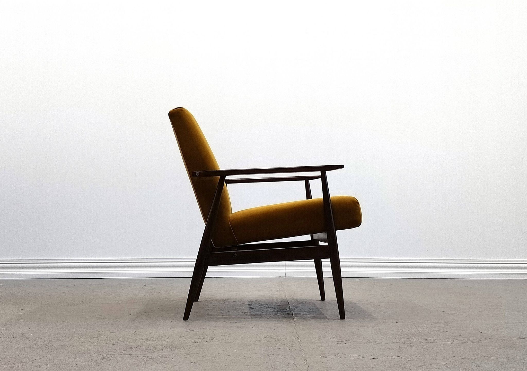 1960 Henryk Lis Mid Century armchair in Goldenrod velvet