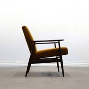 1960 Henryk Lis Mid Century armchair in Goldenrod velvet