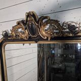 Napoleon III mirror from the 19th century with gold leaf, 190cm H