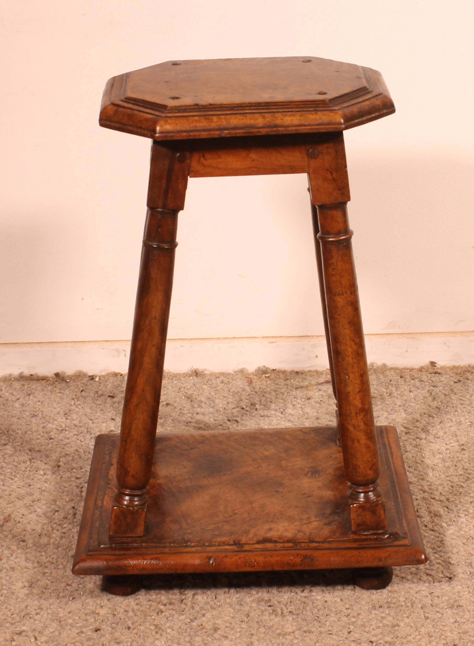 Henri II walnut stool, early 17th century