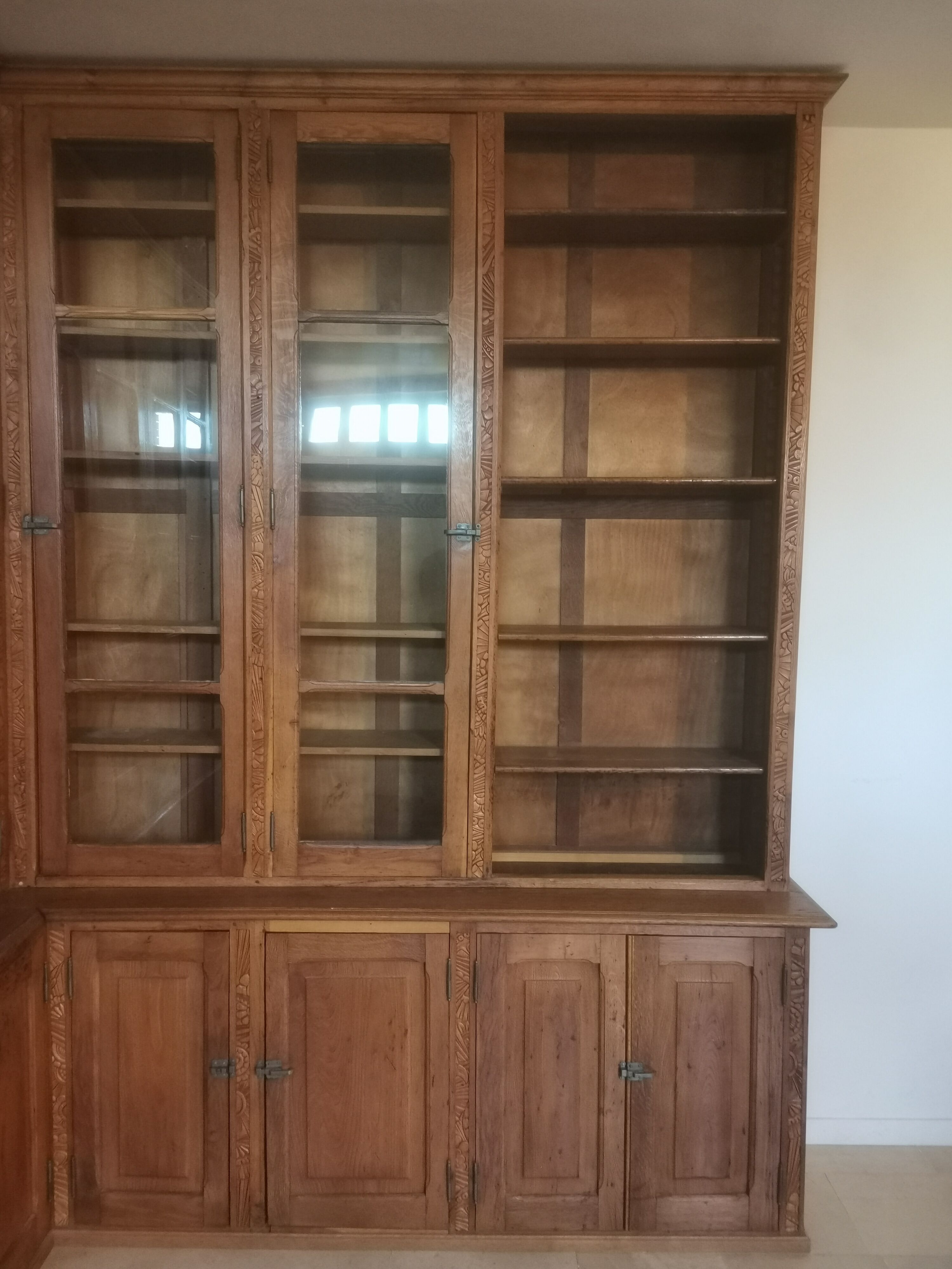 Old pharmacy furniture at an angle