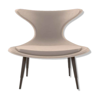 Upholstered curved accent armless chair