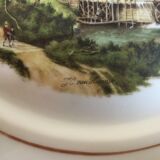 Decorative porcelain plate watermill landscape - signed JC Van Hunnik