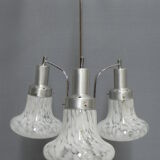 Vintage hanging lamp with 3 cloudy glass shades