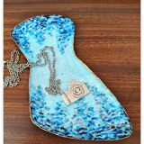 Vide-poche en émail sur cuivre, signé Emaux 4 Limoges, années 60