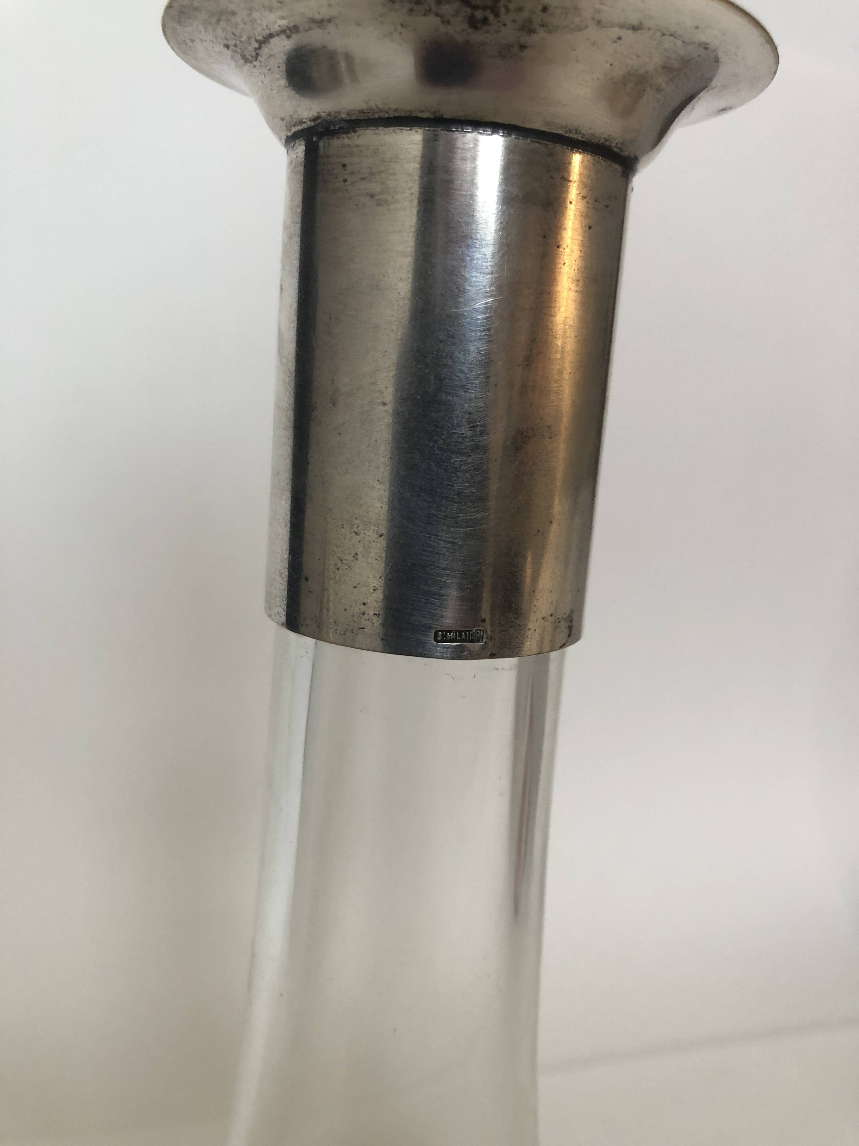 Silver-plated metal neck round carafe Saint Hilaire