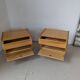 Paire de chevets en bois blond