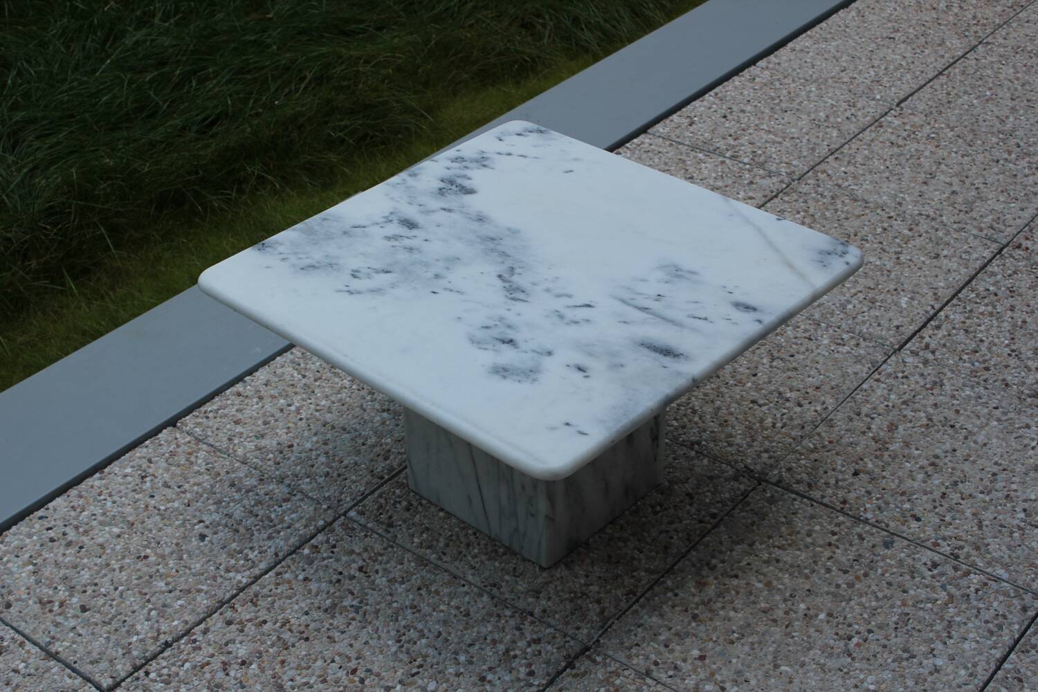 Vintage white marble coffee table