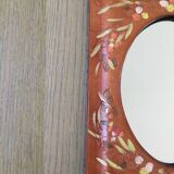 Vintage mirror all in leather 25x20cm