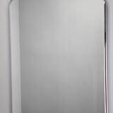 1980s Italian Rectangular Mirror in Tubular Chrome Plated Frame