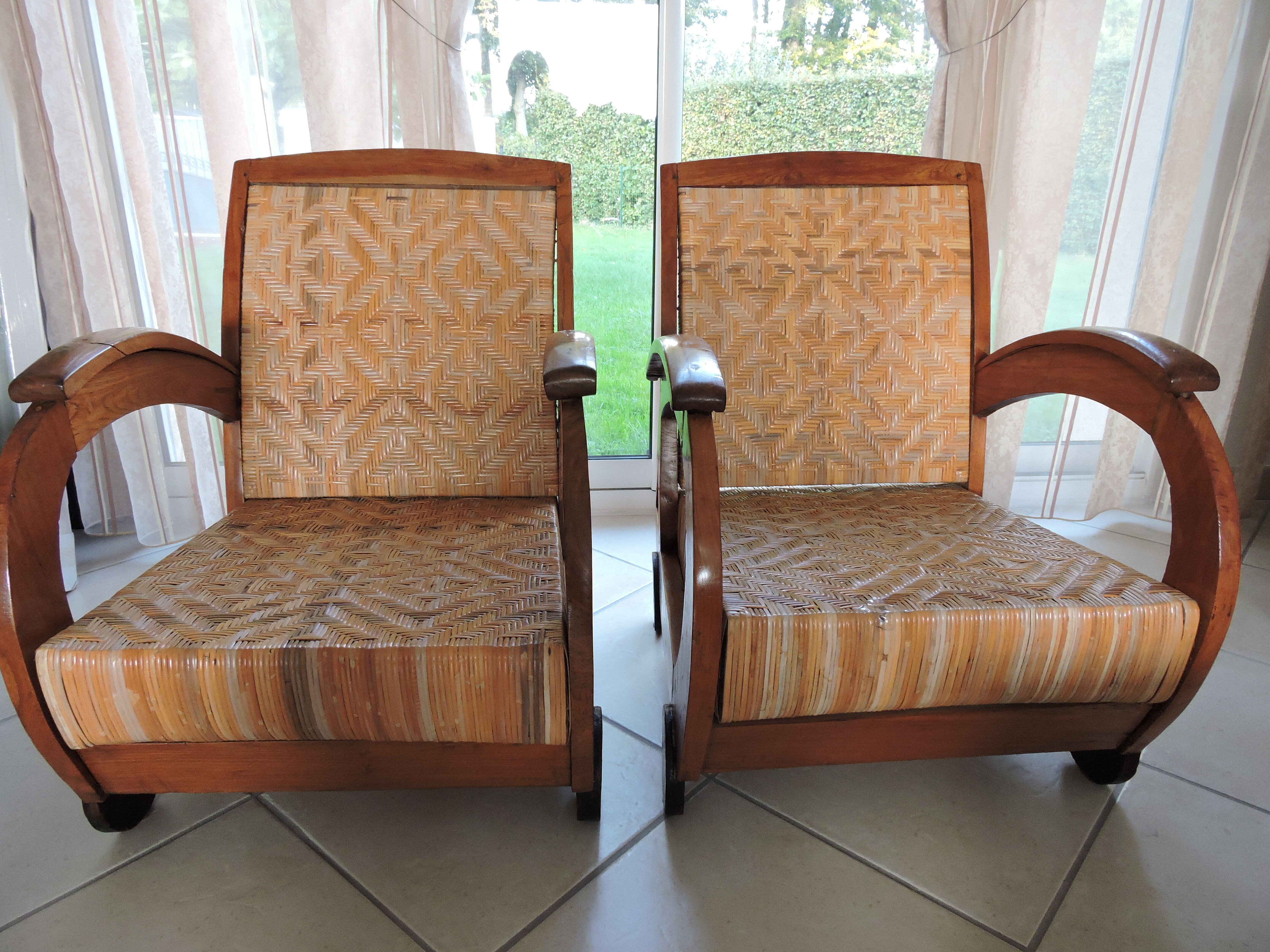 Art Deco canne chairs