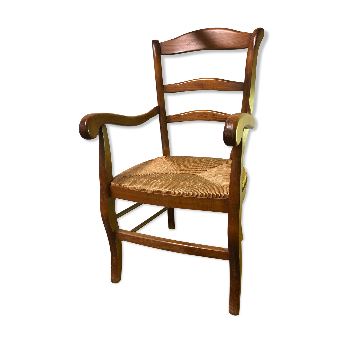 Fauteuil paillé ancien