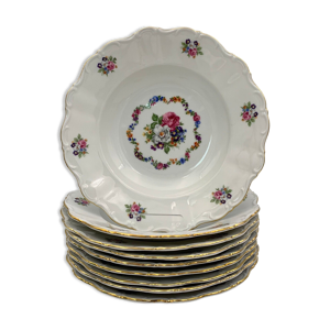 9 assiettes creuses vintage