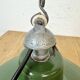 Industrial French Green Enamel Factory Lamp, 1960s