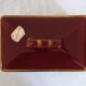 Art Deco box in burgundy ceramic art Poët Laval