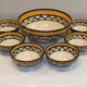 Saint Jean de Bretagne dessert service - 6 ramekins + salad bowl