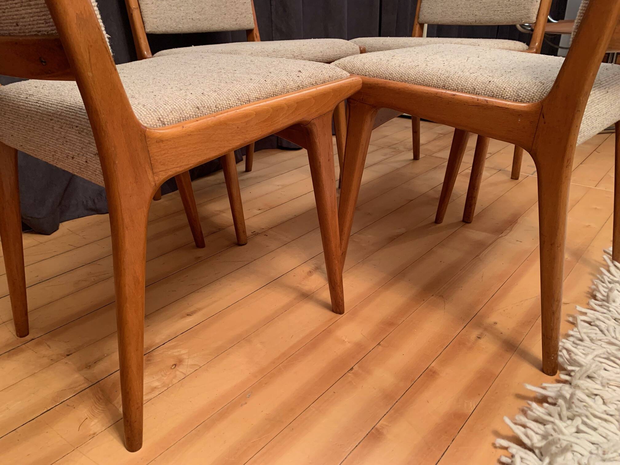 Set of four Cane Back chairs designed by Jens Risom, JO Carlssons, Sweden, 1950s