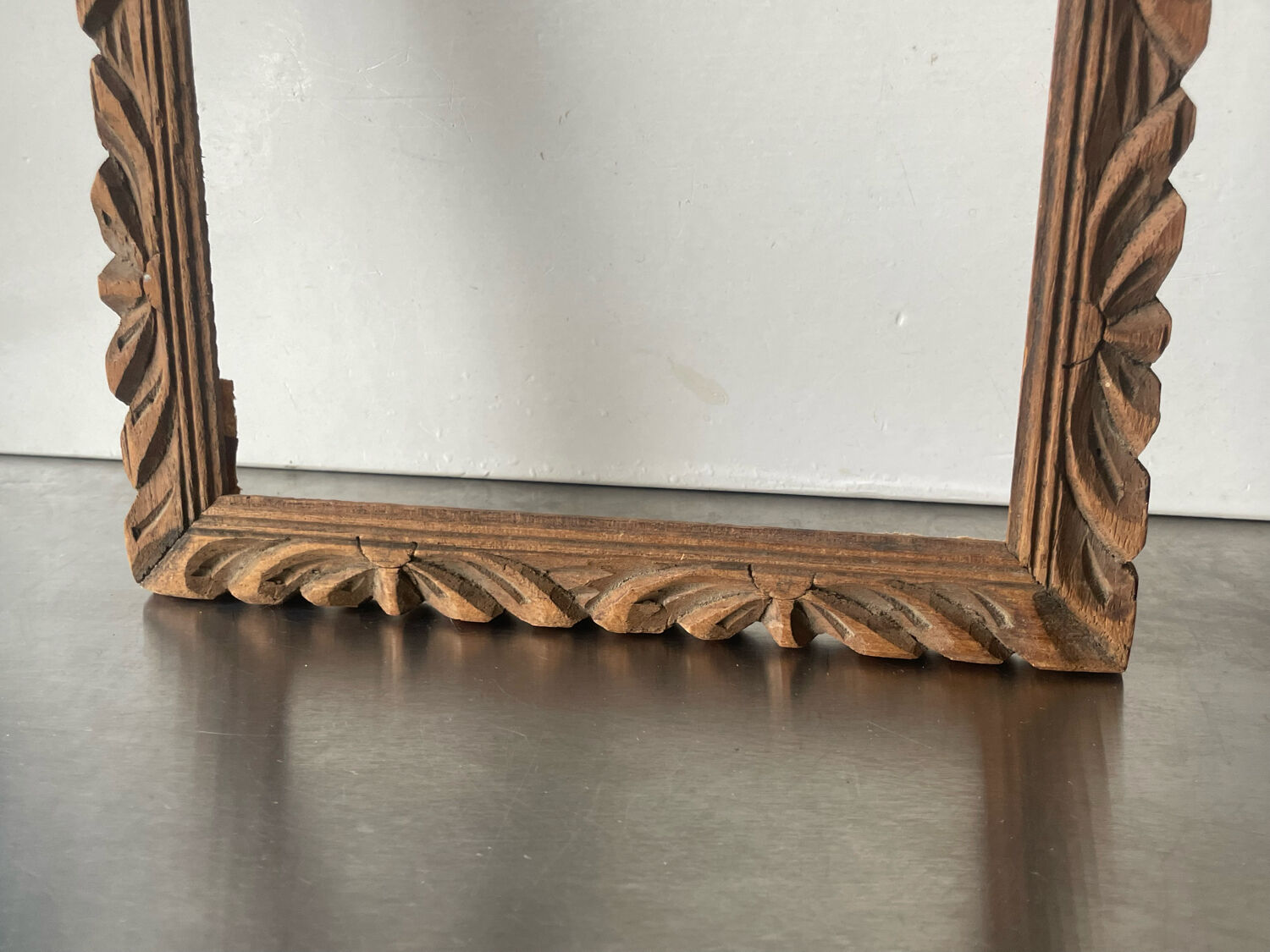 Handcarved frame solid wood 32 cm x 22  cm opening measurements 27 cm x 17 cm