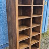 Open bookcase with 12 teak compartments