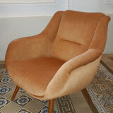 Pair of chairs sculptural vintage restored 60 years