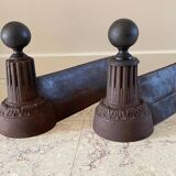 Pair of old vintage steel andirons
