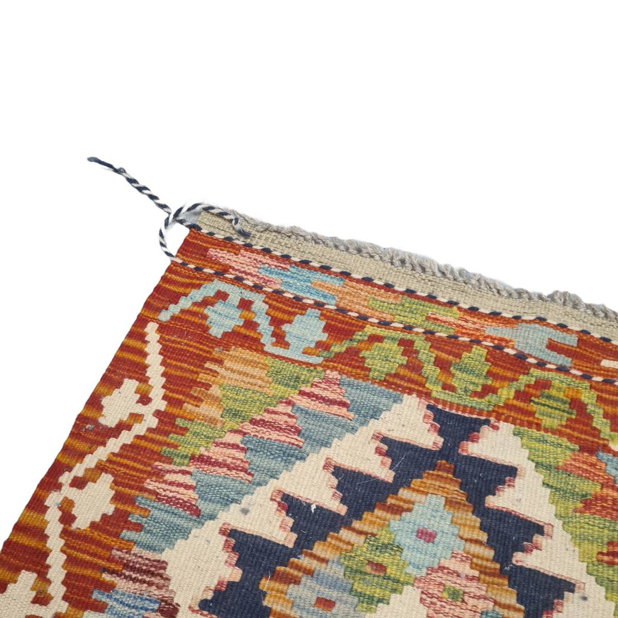 Vintage Afghan Kilim Made Of New Wool 79x119, 1980s