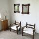 Pair of wooden mirrors in tramp art style