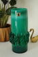 Vintage green blown glass vase, Poland