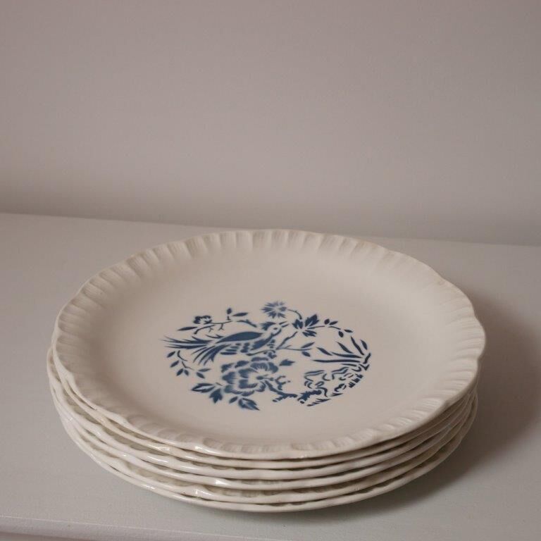 Set of 6 plates Digoin and Sarrguemines, Touraine model