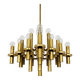Brutalist Brass Chandelier by Gaetano Sciolari