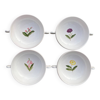 Gien x Motton 4 bowls with handles