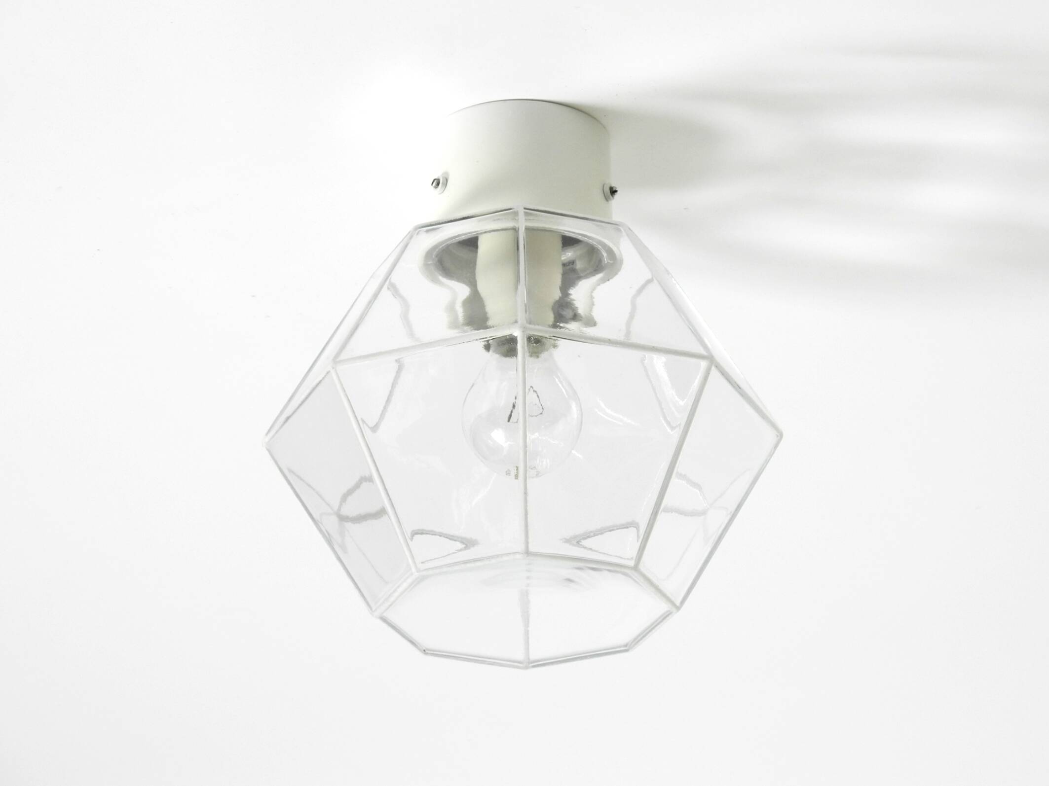 Beautiful 1970s Limburg glass ceiling lamp in octagon shape
