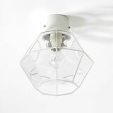 Beautiful 1970s Limburg glass ceiling lamp in octagon shape