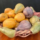 Fruit basket trompe l'œil Portugal 1970s