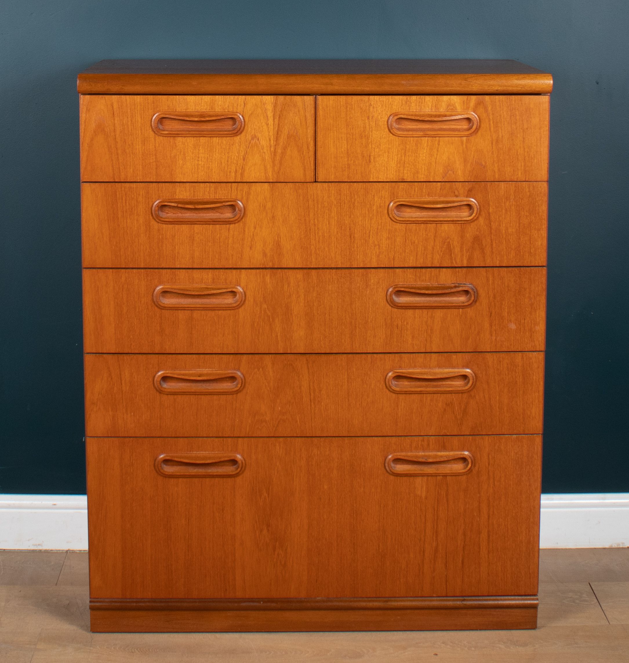 Restored Teak 1960s Retro 2 Over 4 Tall Chest Of Drawers By Meredew