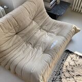 2-seater Sofa Togo Line Roset worn beige fabric