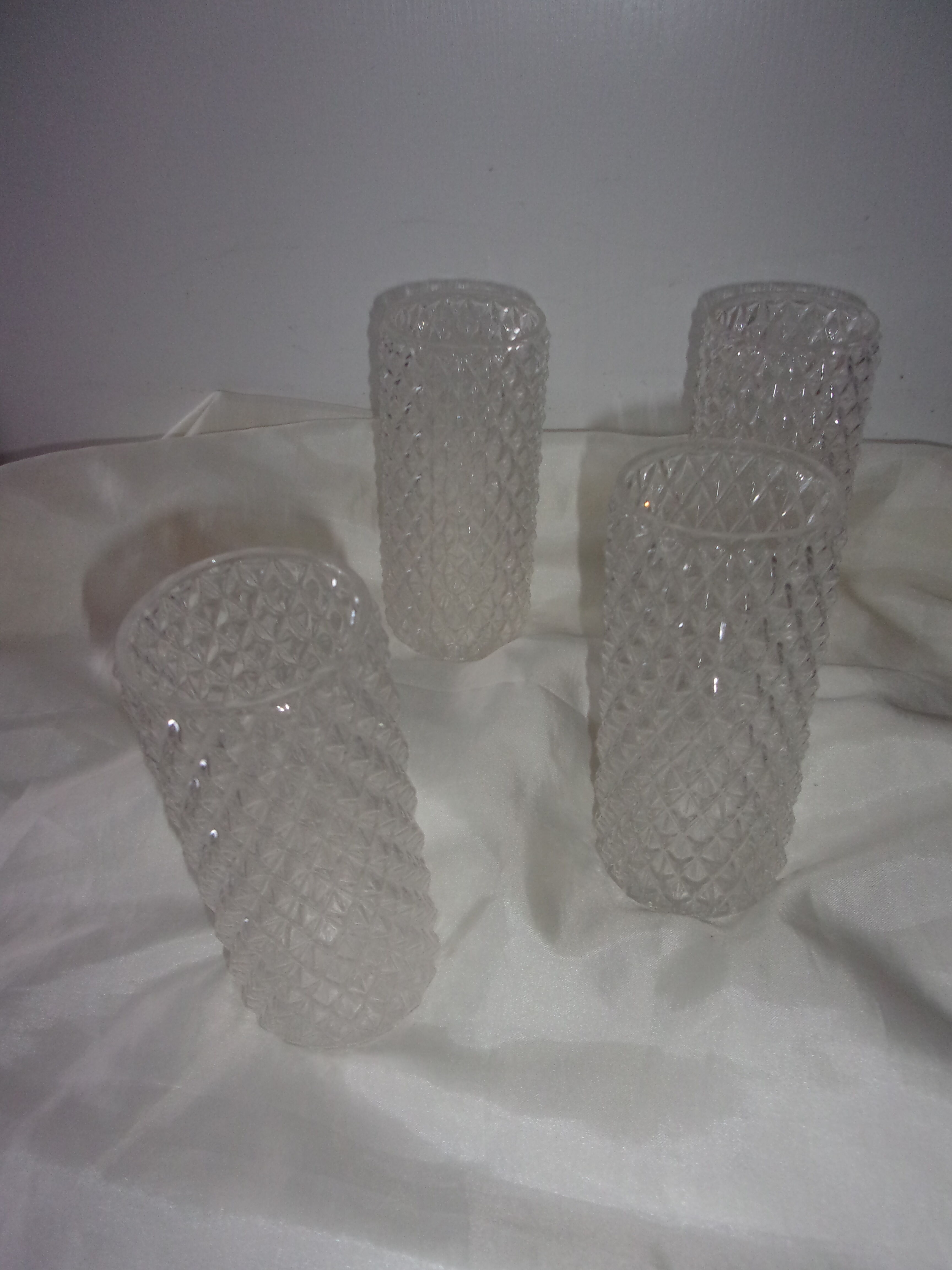 4 chiseled glass lampshades
