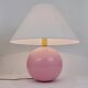 Pastel pink polka dot spherical table lamp, ceramic, brass, Studio Paf Milano, 1970.