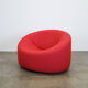 Red Pumpkin chair and ottoman by Pierre Paulin for Ligne Roset