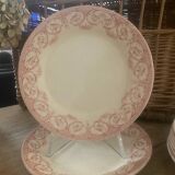 9 assiettes plates anciennes "Dubarry" Creil-Montereau, en terre de fer