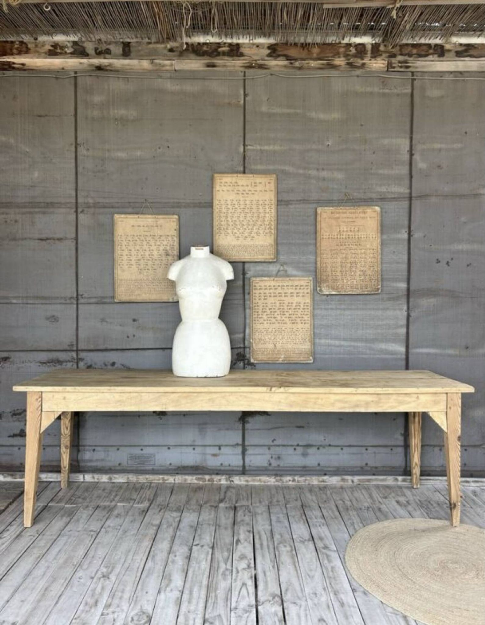 Console d'atelier bois brut